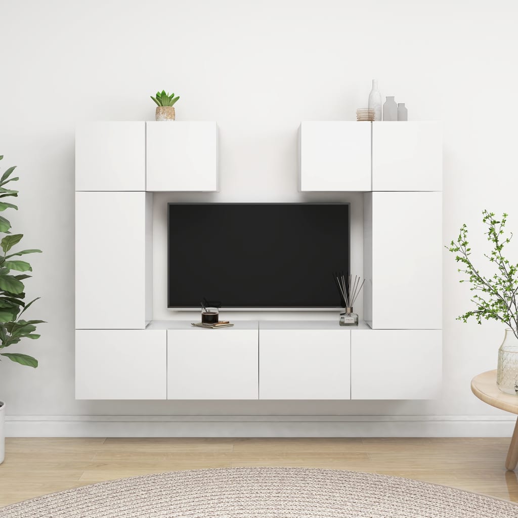 Ensemble de meubles TV 6 pcs Blanc Bois d'ingénierie - XIOS