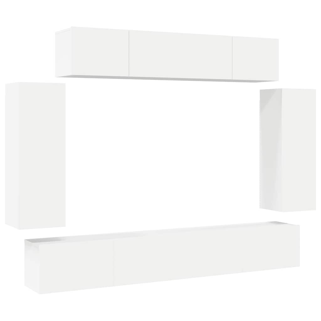 Ensemble de meuble TV 6 pcs Blanc Bois d'ingénierie - XIOS