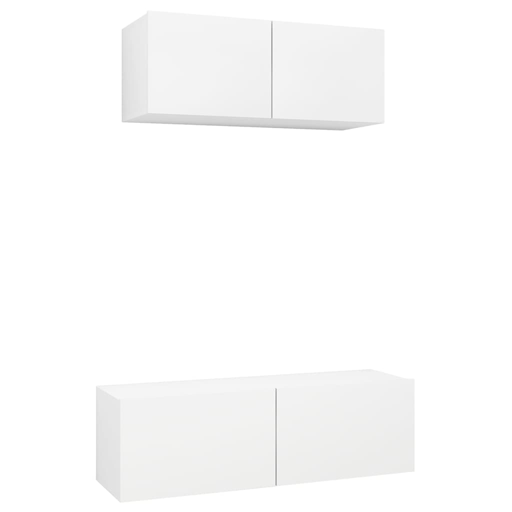 Ensemble de meubles TV 2 pcs Blanc Bois d'ingénierie - XIOS