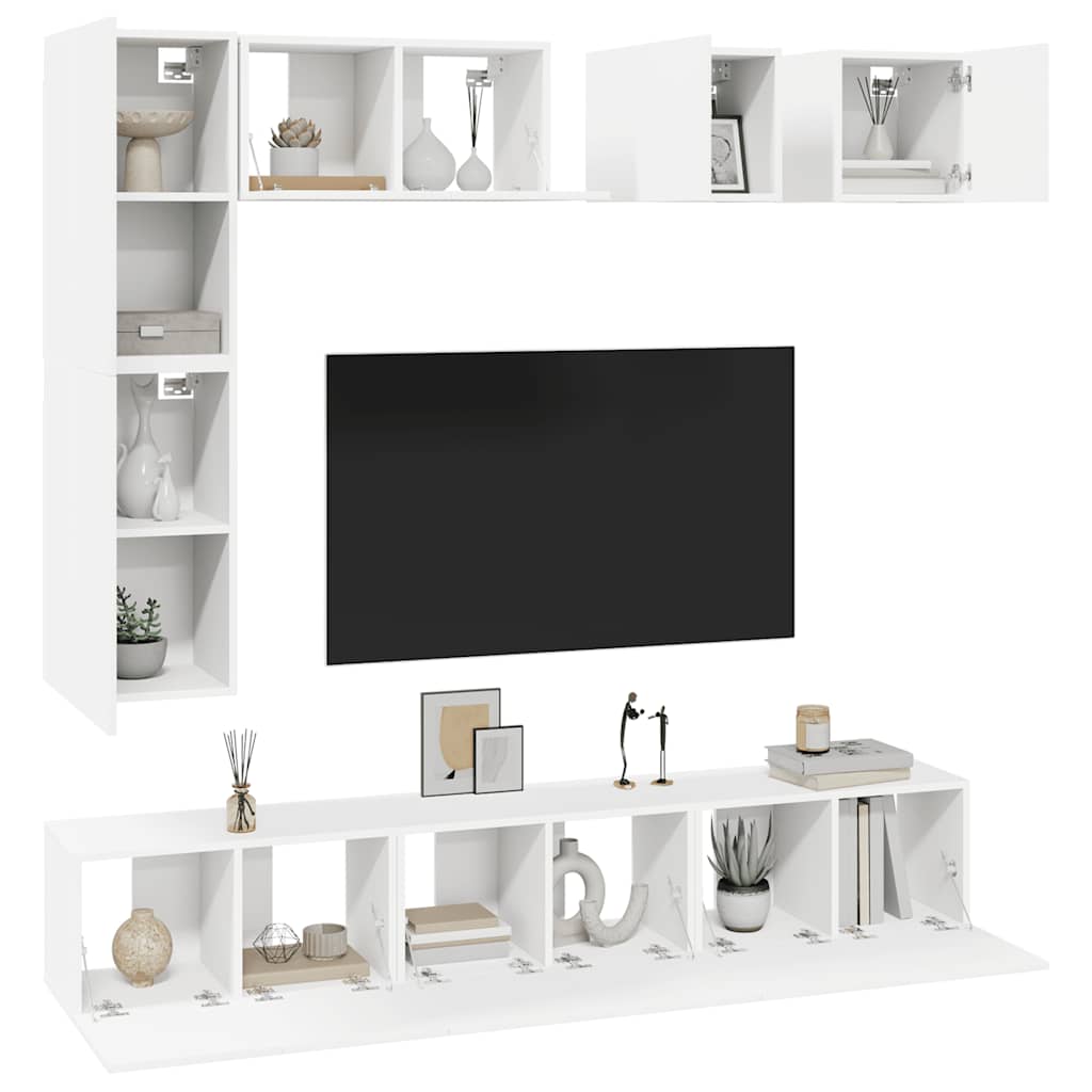Ensemble de meubles TV 8 pcs Blanc Bois d'ingénierie - XIOS