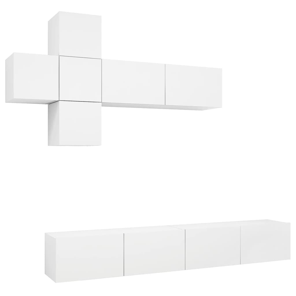 Ensemble de meuble TV 7 pcs Blanc Bois d'ingénierie - XIOS