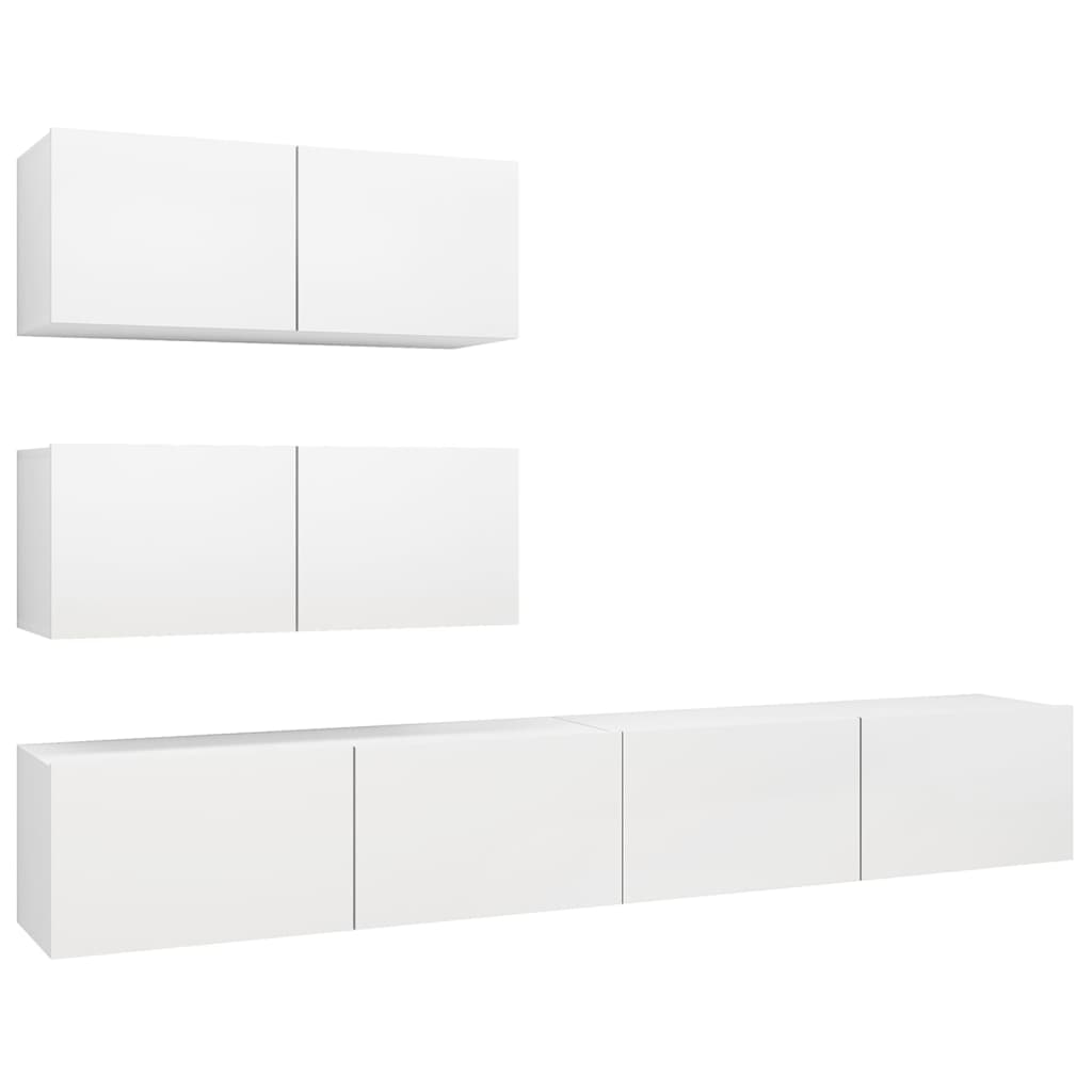 Ensemble de meubles TV 4 pcs Blanc Bois d'ingénierie - XIOS