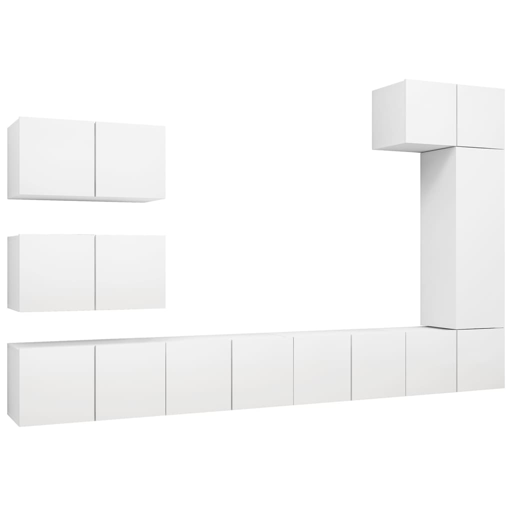 Ensemble de meubles TV 8 pcs Blanc Bois d'ingénierie - XIOS