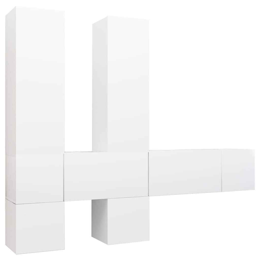Ensemble de meubles TV 7 pcs Blanc Bois d'ingénierie - XIOS