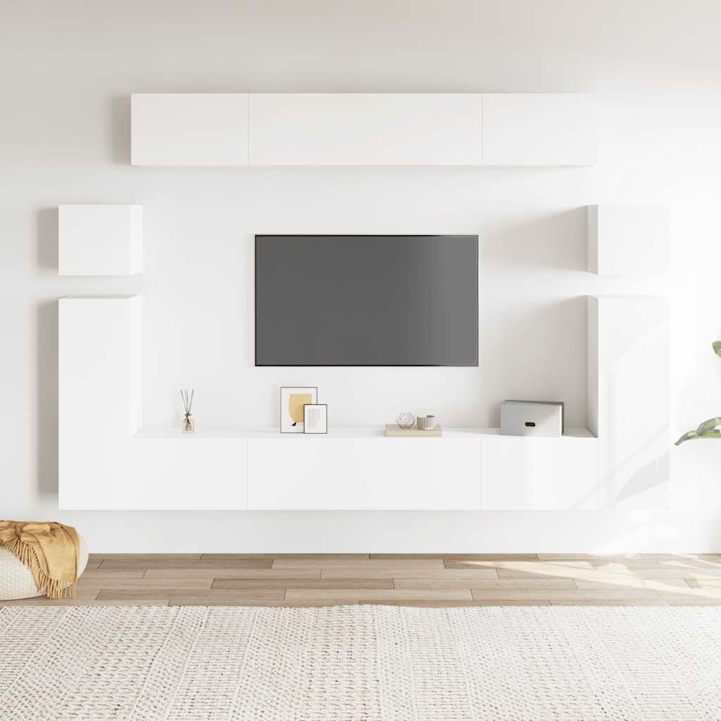 Ensemble de meubles TV 8 pcs Blanc Bois d'ingénierie - XIOS