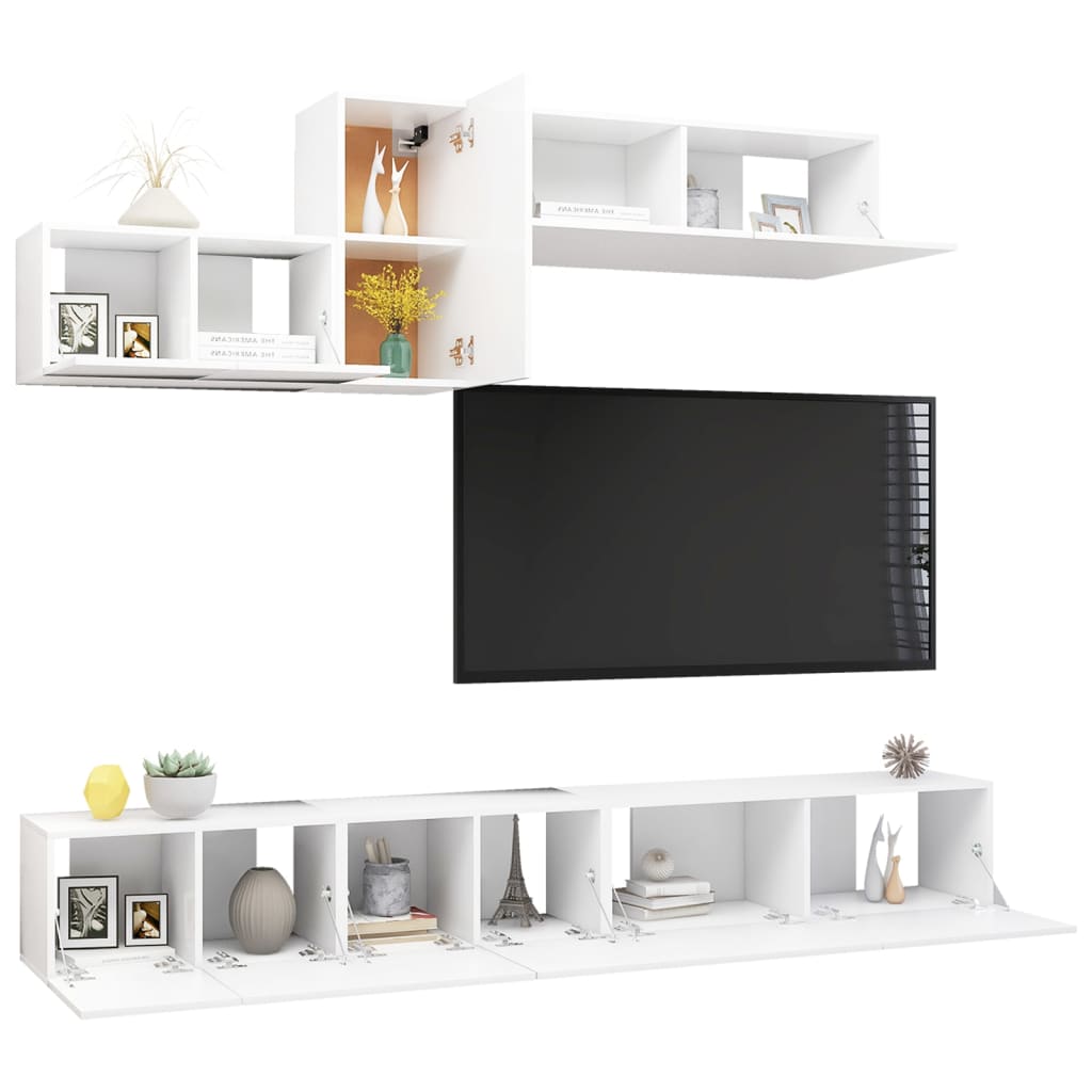 Ensemble de meuble TV 6 pcs Blanc Bois d'ingénierie - XIOS