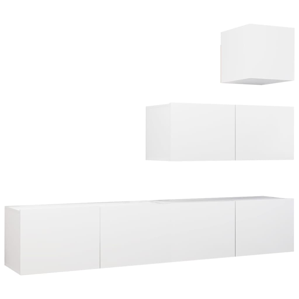 Ensemble de meubles TV 4 pcs Blanc Bois d'ingénierie - XIOS