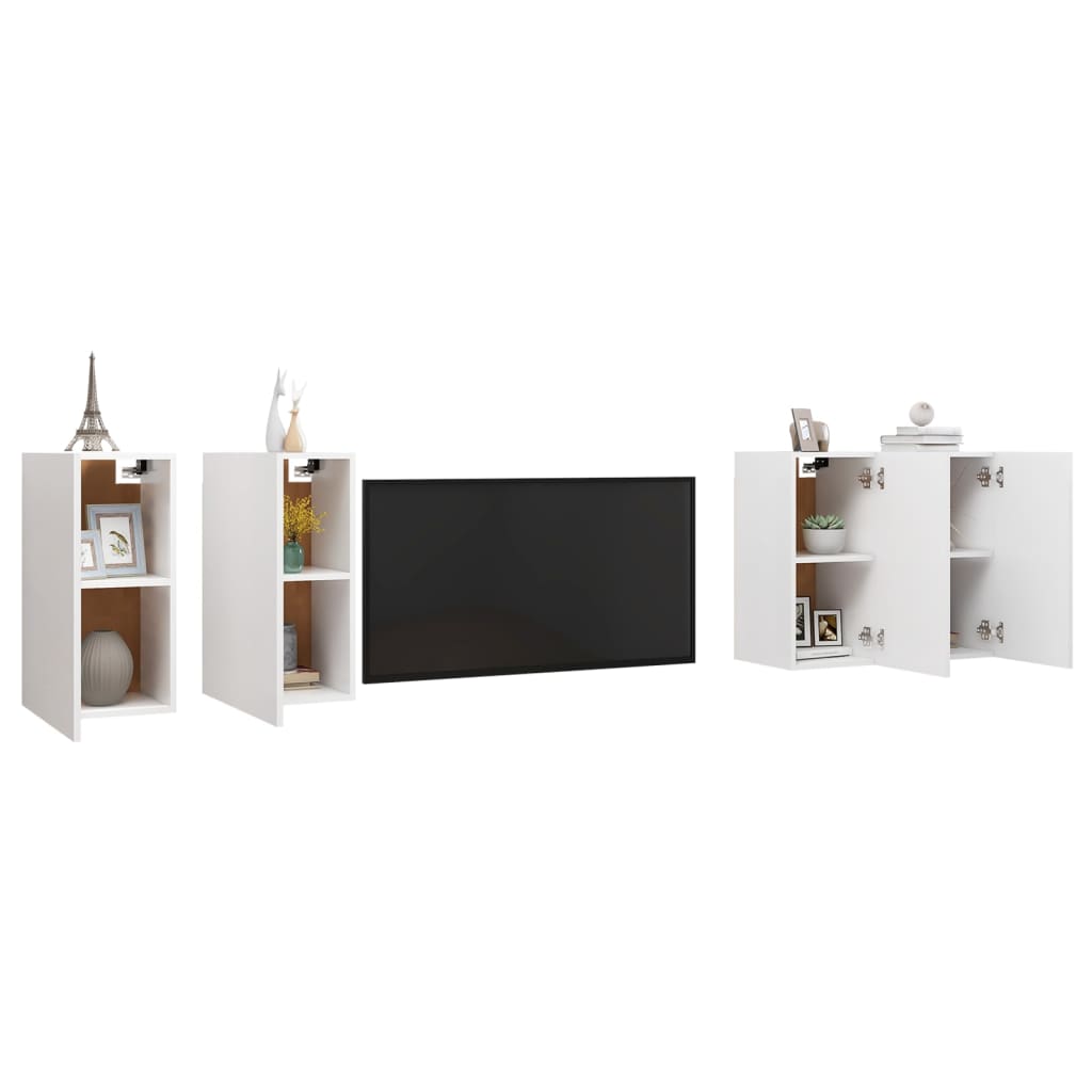 Meubles TV 4 pcs Blanc 30,5x30x60 cm Bois d'ingénierie - XIOS