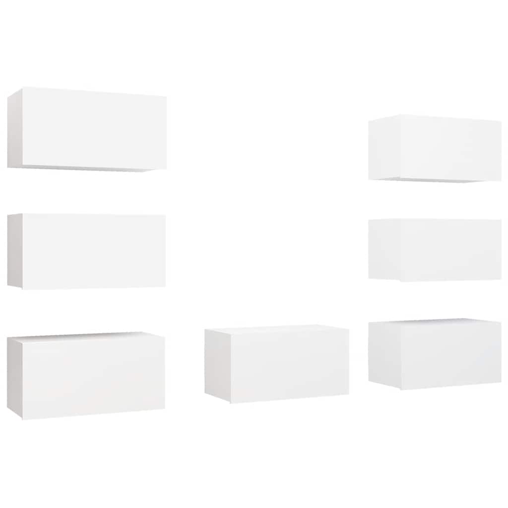 Meubles TV 7 pcs Blanc 30,5x30x60 cm Bois d'ingénierie - XIOS