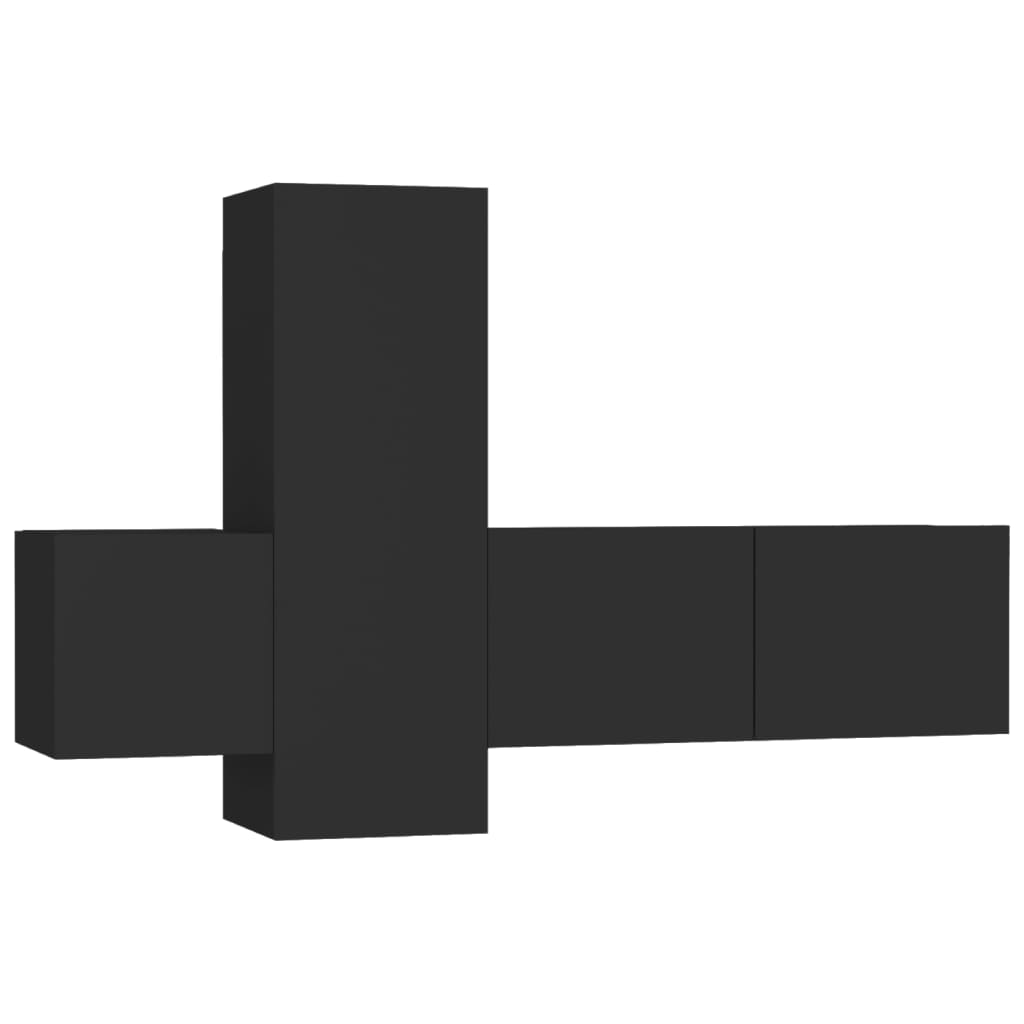 Ensemble de meubles TV 3 pcs Noir Bois d'ingénierie - XIOS