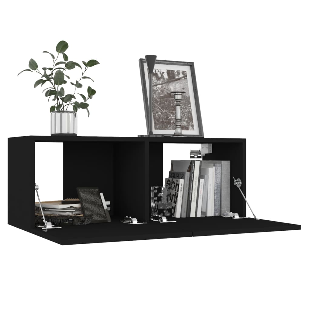 Ensemble de meubles TV 6 pcs Noir Bois d'ingénierie - XIOS
