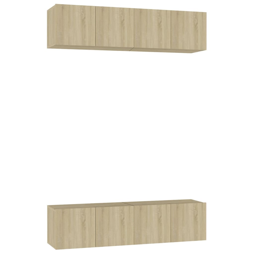 Meubles TV 4 pcs Chêne sonoma 60x30x30 cm Bois d'ingénierie Meubles TV vidaXL   