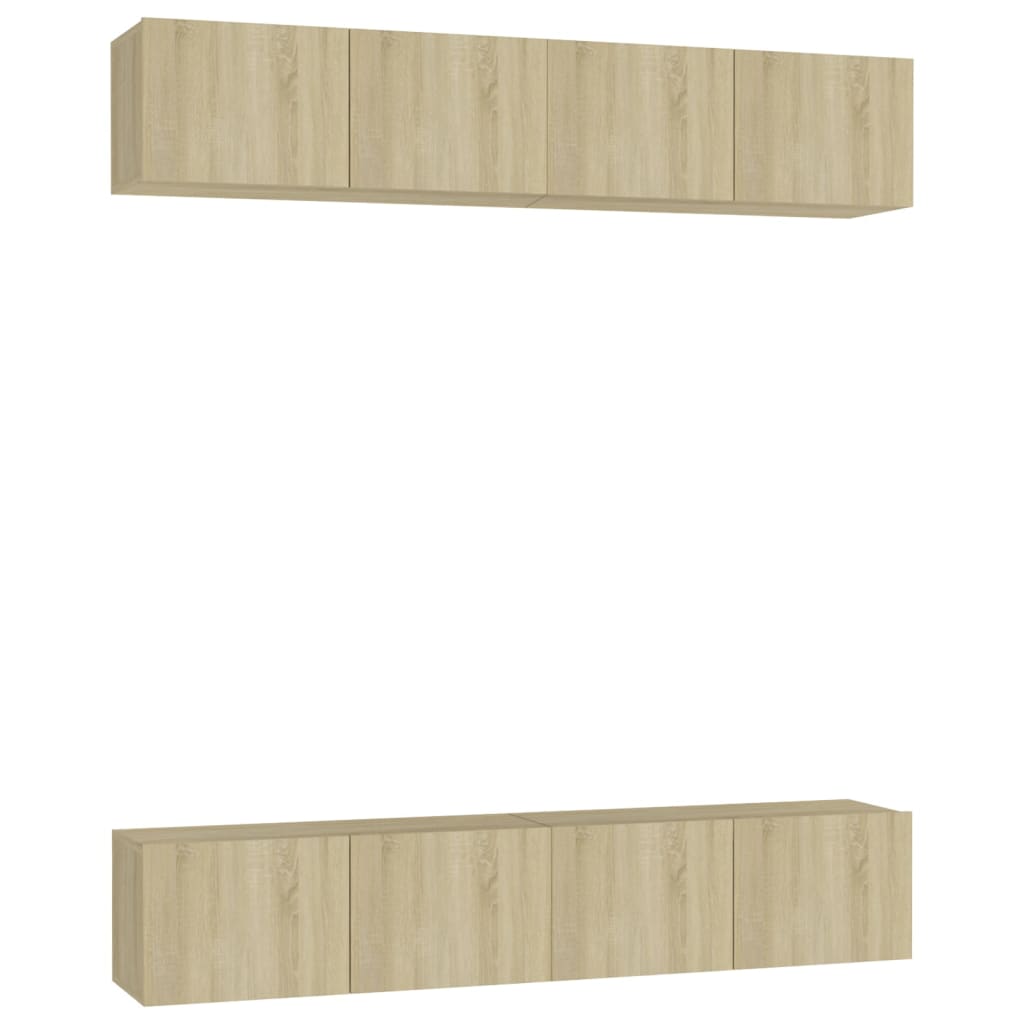 Meubles TV 4 pcs Chêne sonoma 80x30x30 cm Bois d'ingénierie - XIOS