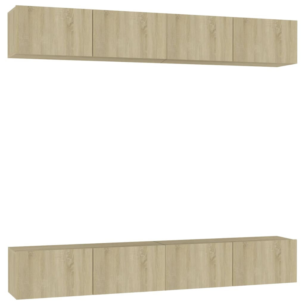 Meubles TV 4 pcs Chêne sonoma 100x30x30 cm Bois d'ingénierie - XIOS