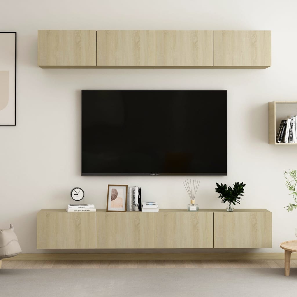 Meubles TV 4 pcs Chêne sonoma 100x30x30 cm Bois d'ingénierie - XIOS