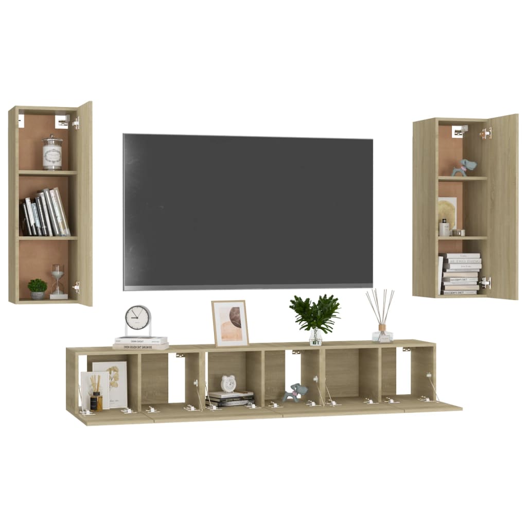 Ensemble de meubles TV 5 pcs Chêne sonoma Bois d'ingénierie - XIOS