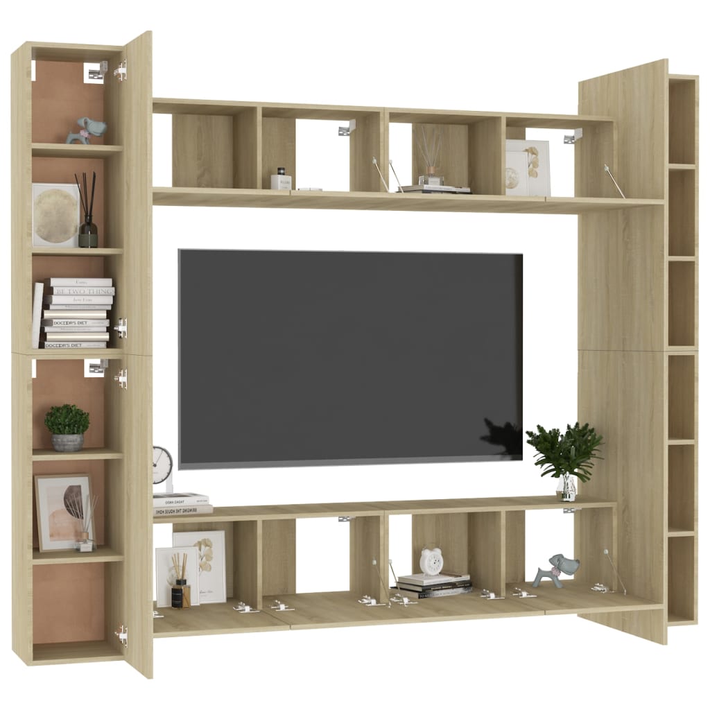 Ensemble de meubles TV 8 pcs Chêne sonoma Bois d'ingénierie - XIOS