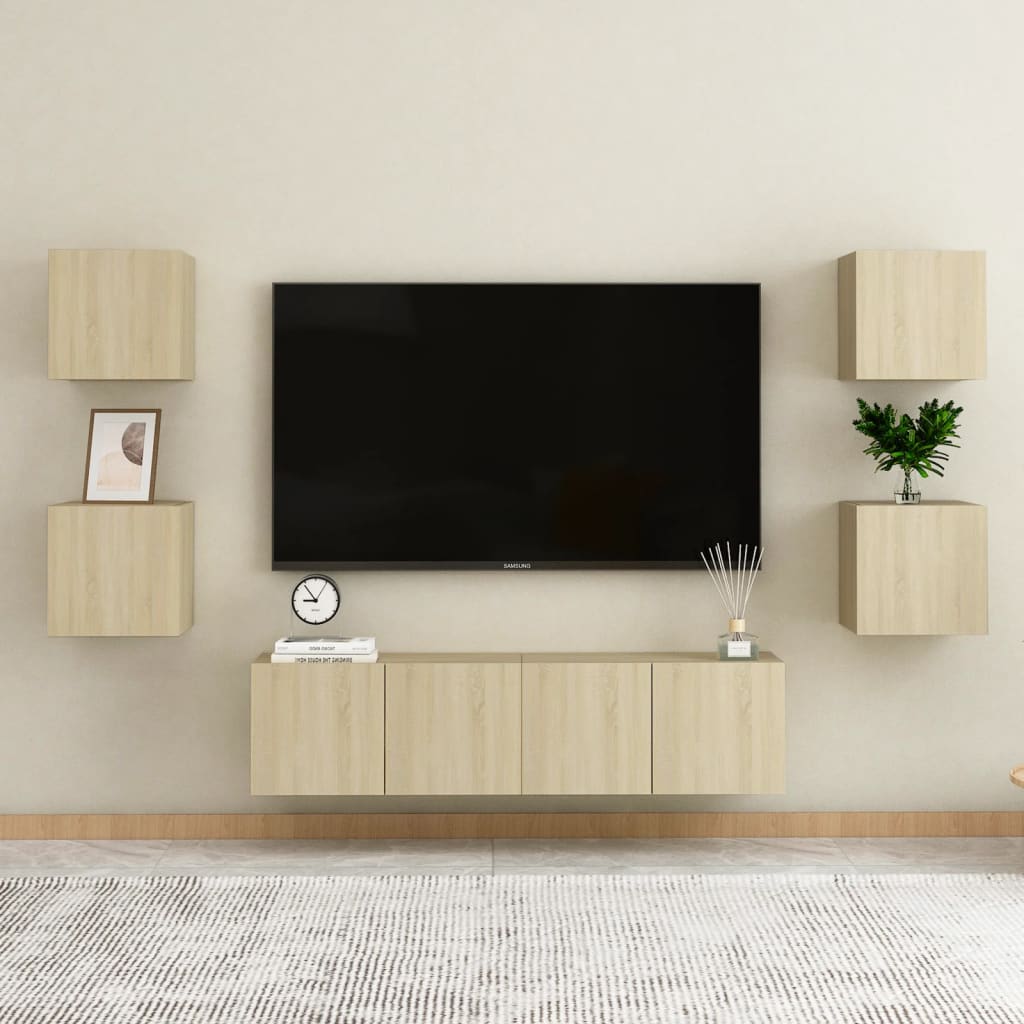 Ensemble de meubles TV 6 pcs Chêne sonoma Bois d'ingénierie - XIOS
