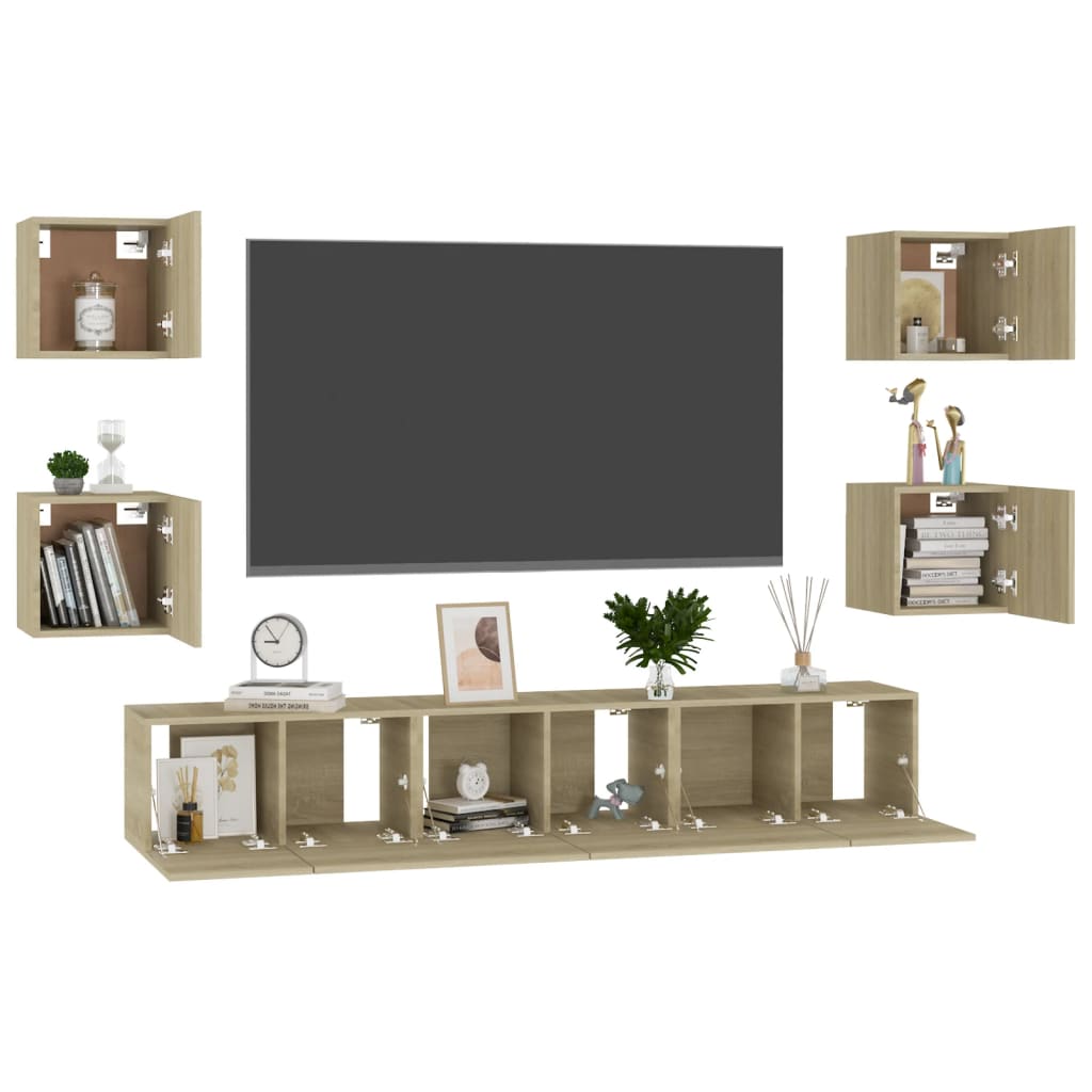 Ensemble de meubles TV 7 pcs Chêne sonoma Bois d'ingénierie - XIOS