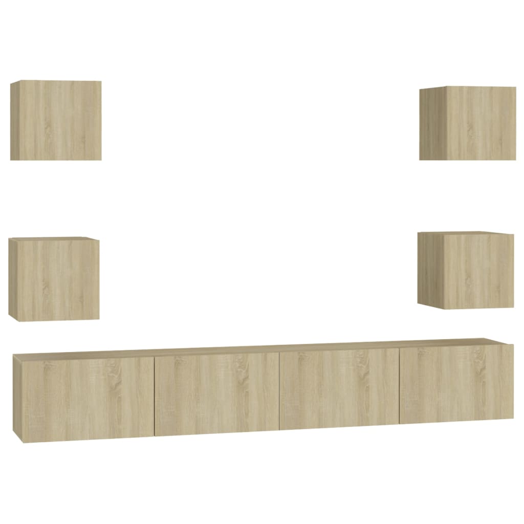 Ensemble de meubles TV 6 pcs Chêne sonoma Bois d'ingénierie - XIOS