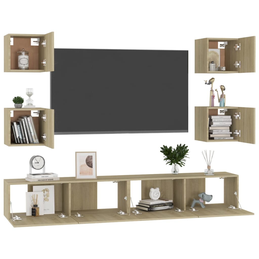 Ensemble de meubles TV 6 pcs Chêne sonoma Bois d'ingénierie - XIOS