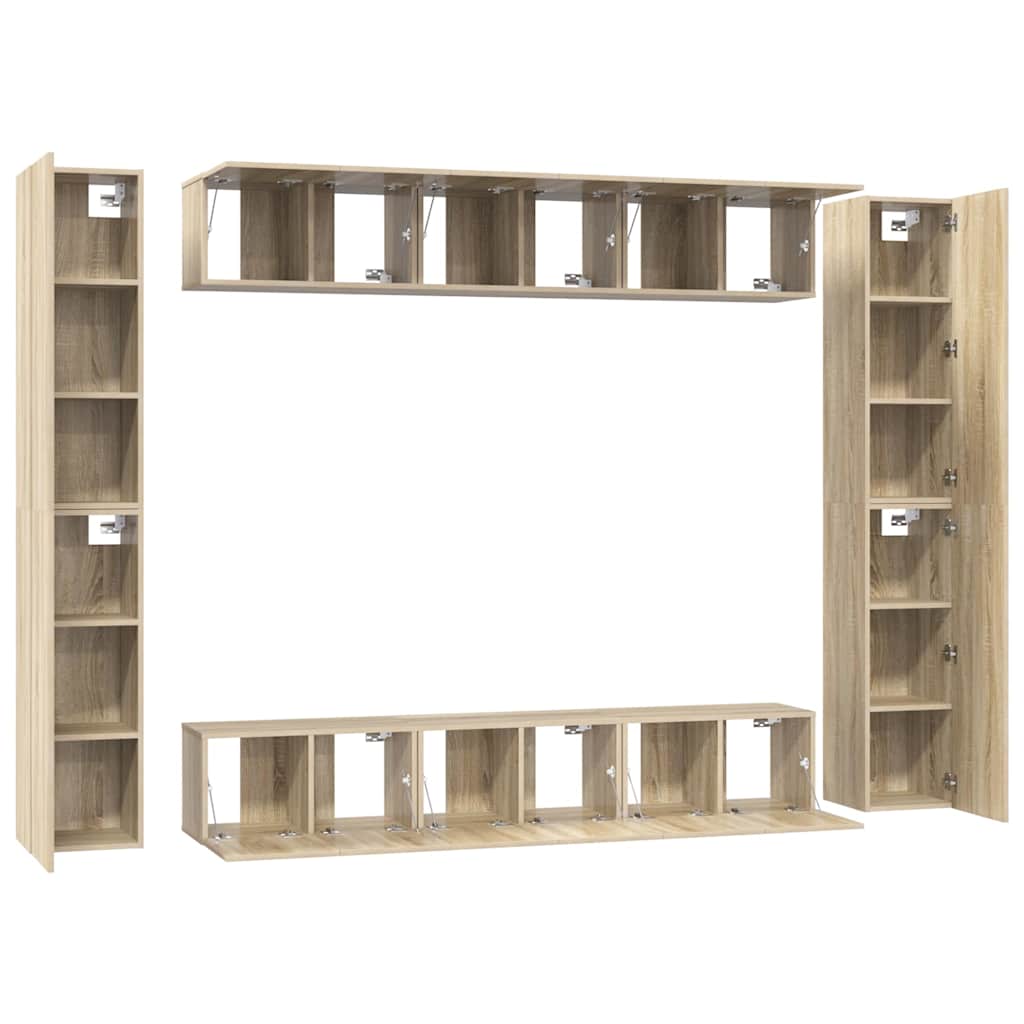 Ensemble de meubles TV 10 pcs Chêne sonoma Bois d'ingénierie - XIOS