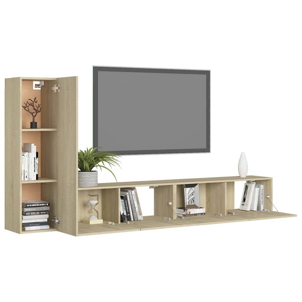 Ensemble de meubles TV 3 pcs Chêne sonoma Bois d'ingénierie - XIOS