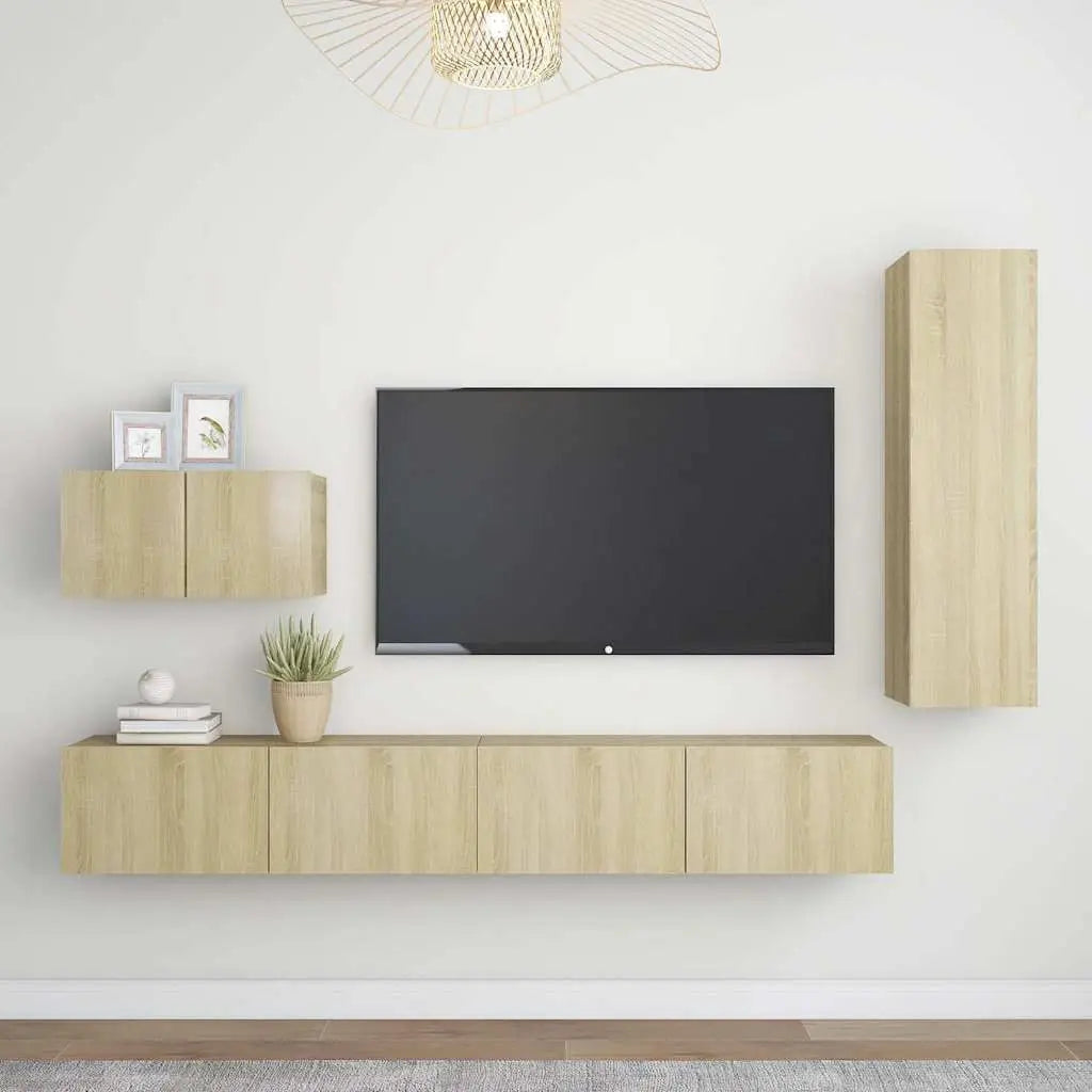 Ensemble de meubles TV 4 pcs Chêne sonoma Bois d’ingénierie - XIOS