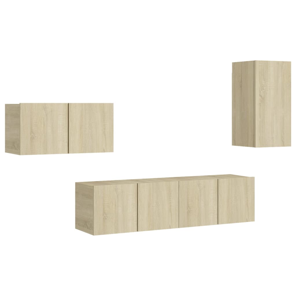Ensemble de meubles TV 4 pcs Chêne sonoma Bois d'ingénierie - XIOS