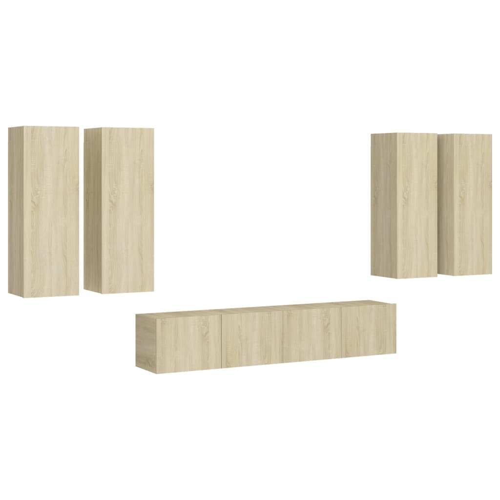 Ensemble de meuble TV 6 pcs Chêne sonoma Bois d'ingénierie - XIOS
