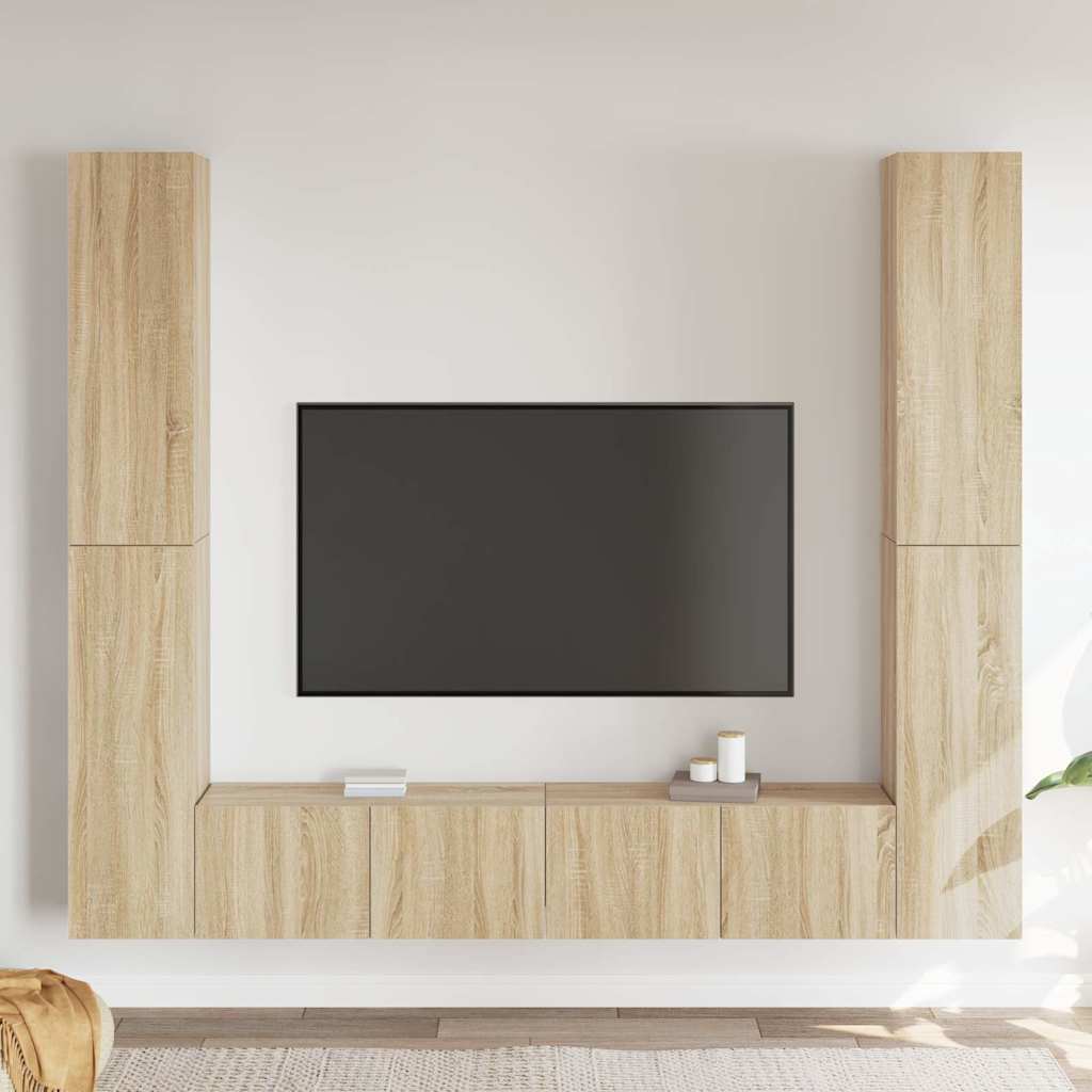 Ensemble de meuble TV 6 pcs Chêne sonoma Bois d'ingénierie - XIOS