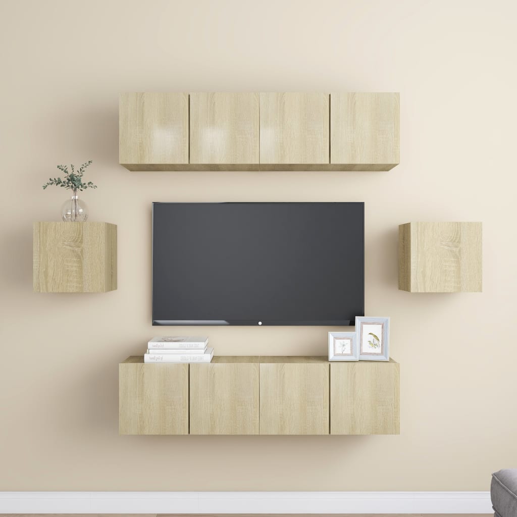 Ensemble de meubles TV 6 pcs Chêne sonoma Bois d'ingénierie - XIOS