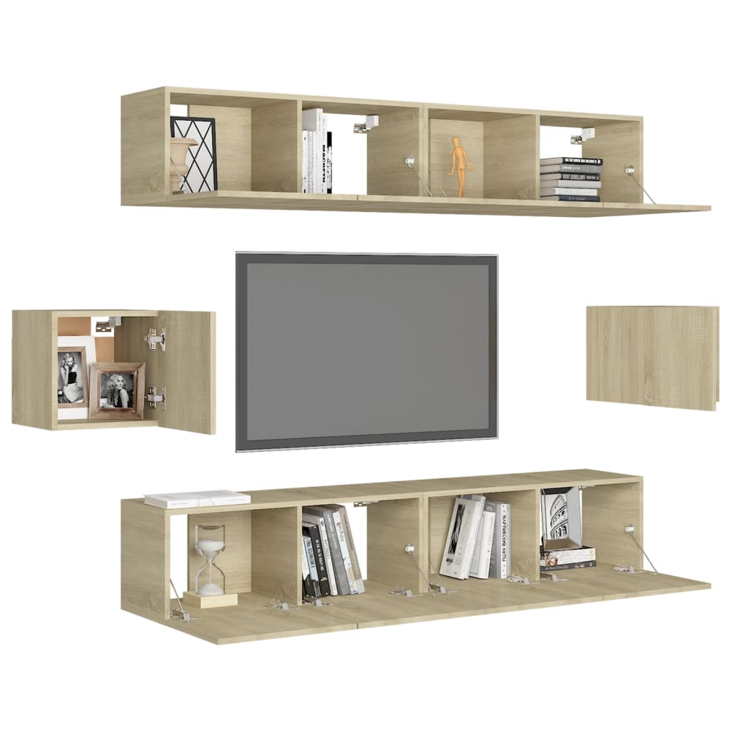 Ensemble de meubles TV 6 pcs Chêne sonoma Bois d'ingénierie - XIOS