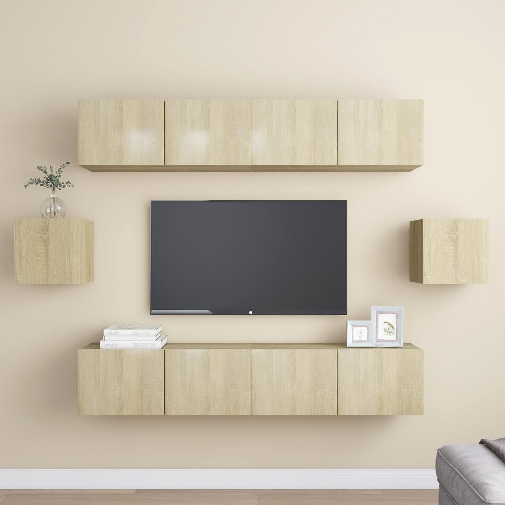 Ensemble de meubles TV 6 pcs Chêne sonoma Bois d'ingénierie - XIOS