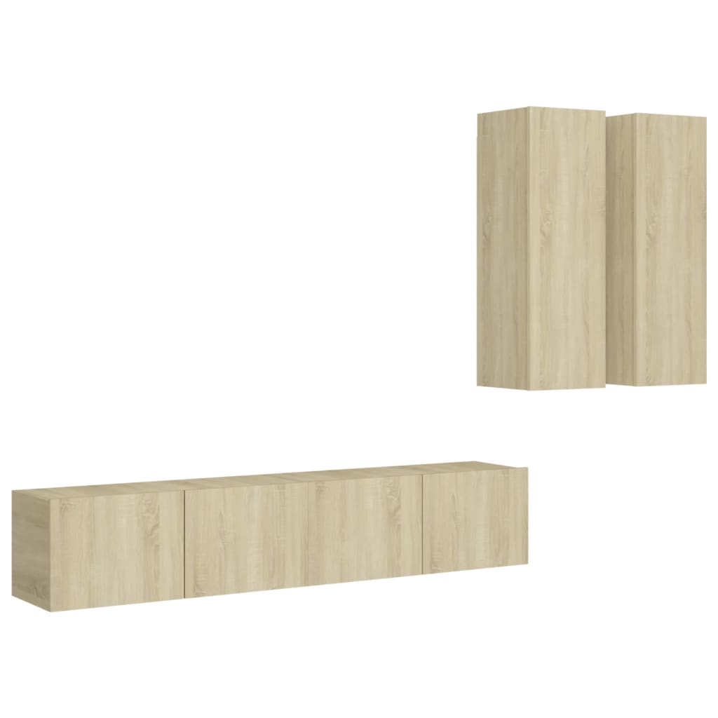Ensemble de meubles TV 4 pcs Chêne sonoma Bois d'ingénierie - XIOS