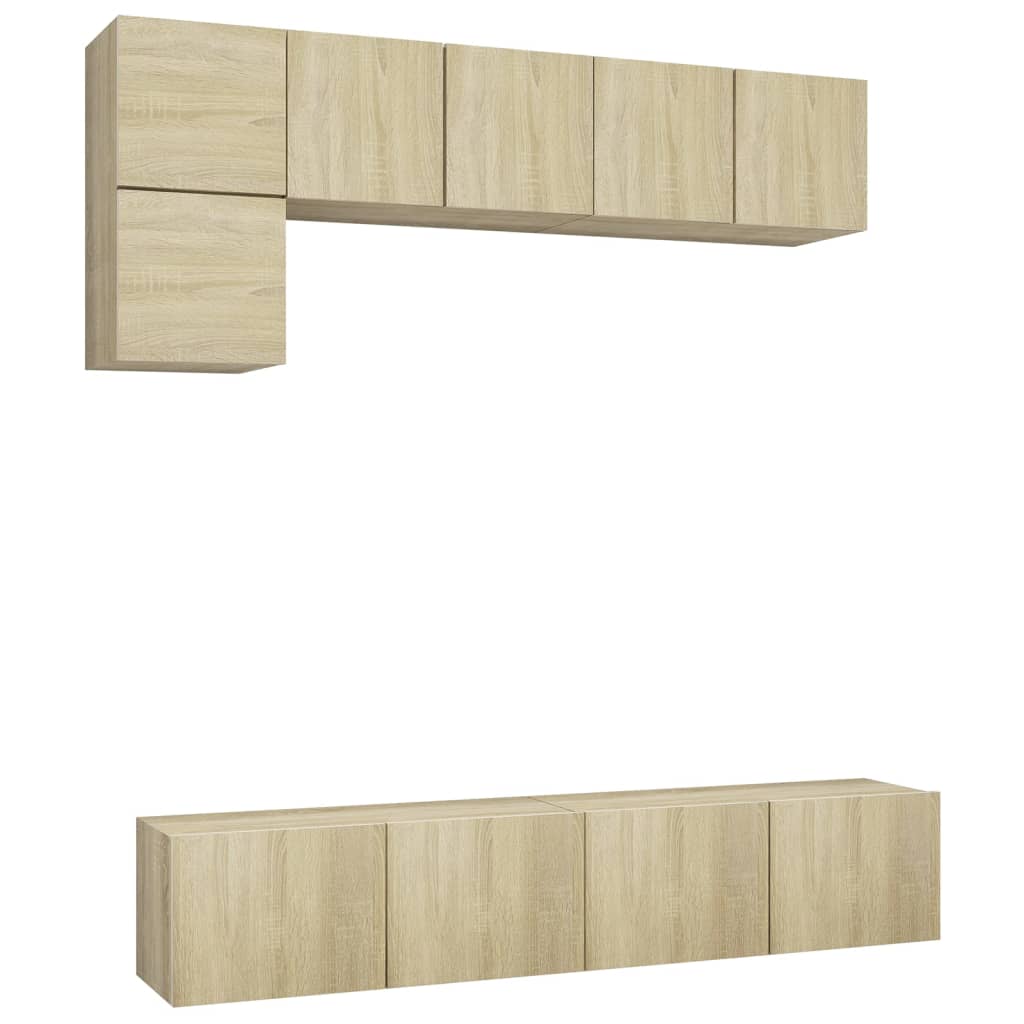 Ensemble de meuble TV 5 pcs Chêne sonoma Bois d'ingénierie - XIOS