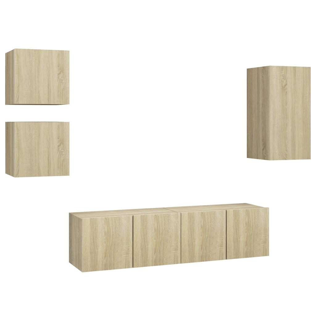 Ensemble de meubles TV 5 pcs Chêne sonoma Bois d'ingénierie - XIOS