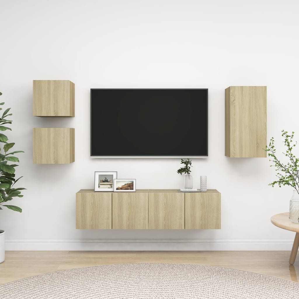 Ensemble de meubles TV 5 pcs Chêne sonoma Bois d'ingénierie - XIOS