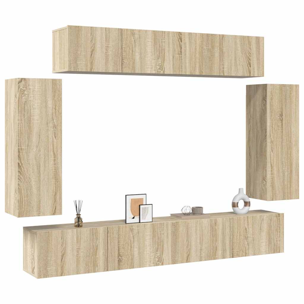 Ensemble de meuble TV 6 pcs Chêne sonoma Bois d'ingénierie - XIOS
