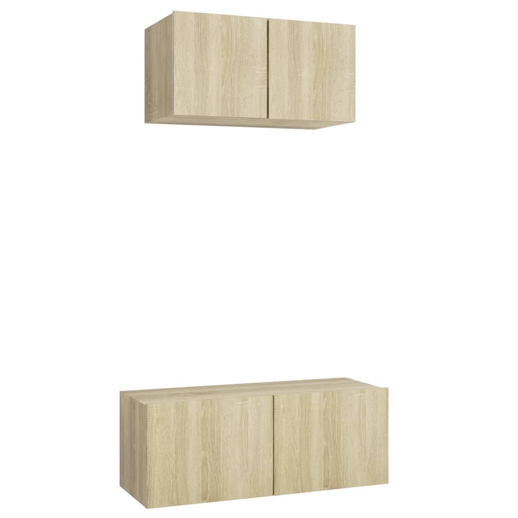 Ensemble de meuble TV 2 pcs Chêne sonoma Bois d'ingénierie - XIOS