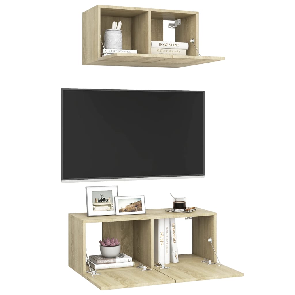 Ensemble de meuble TV 2 pcs Chêne sonoma Bois d'ingénierie - XIOS