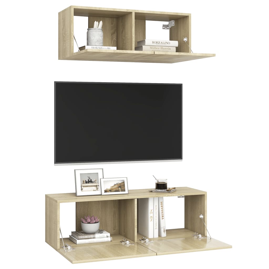 Ensemble de meuble TV 2 pcs Chêne sonoma Bois d'ingénierie - XIOS