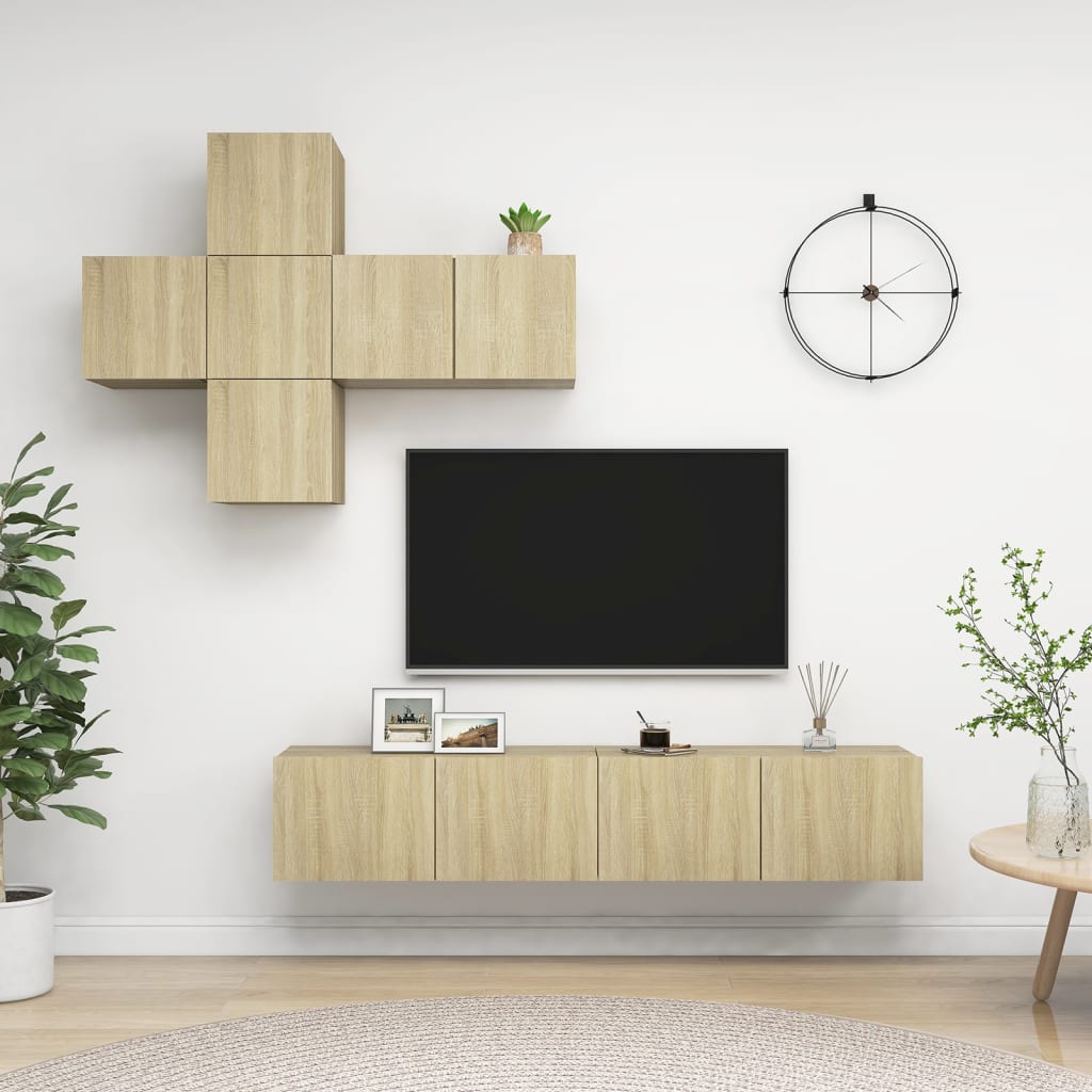 Ensemble de meubles TV 7 pcs Chêne sonoma Bois d'ingénierie - XIOS
