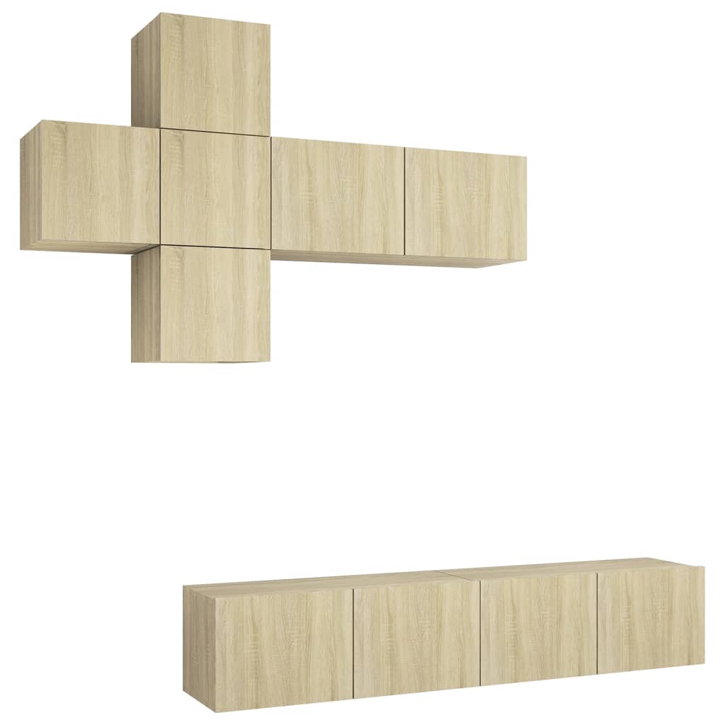 Ensemble de meuble TV 7 pcs Chêne sonoma Bois d'ingénierie - XIOS