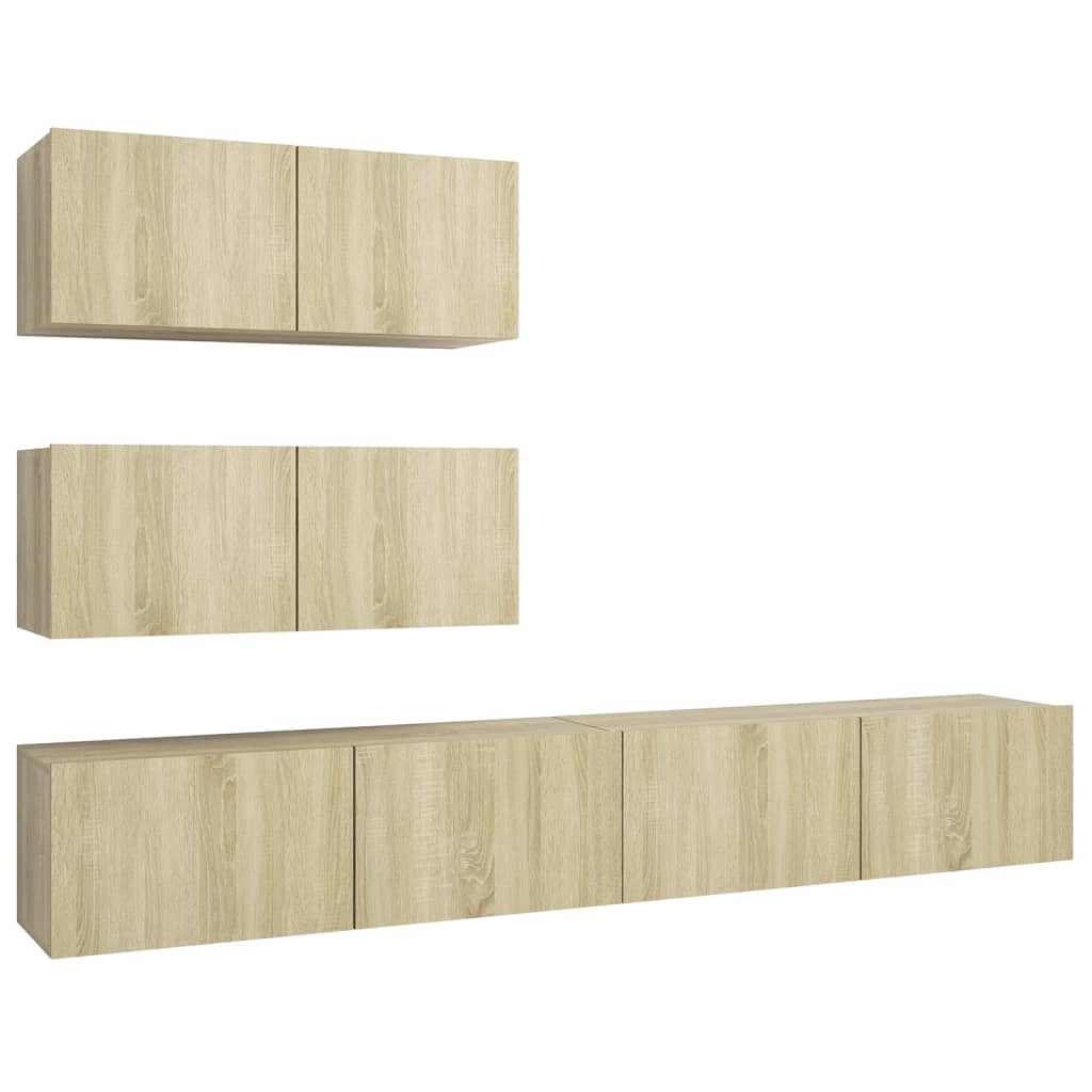 Ensemble de meuble TV 4 pcs Chêne sonoma Bois d'ingénierie - XIOS