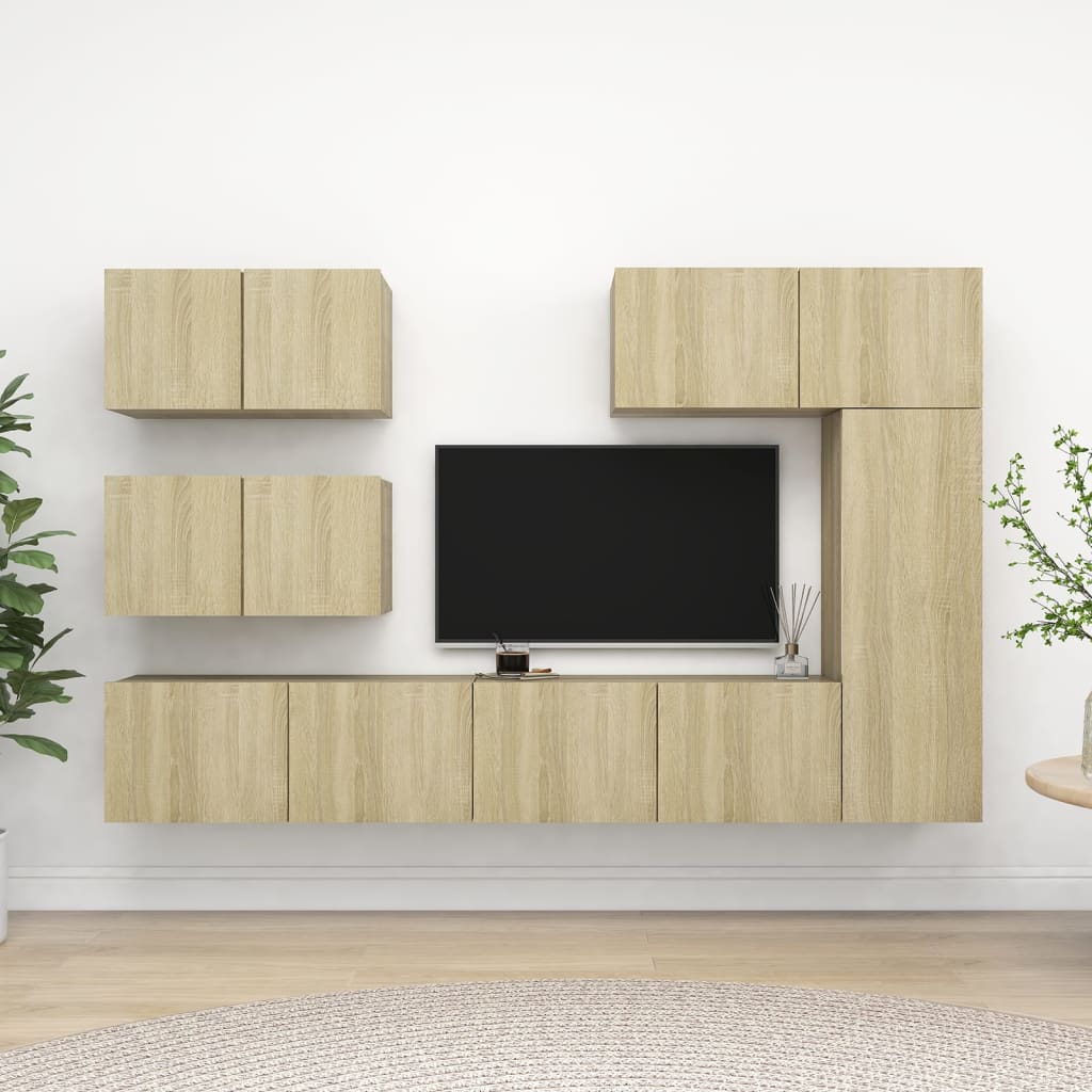 Ensemble de meuble TV 6 pcs Chêne sonoma Bois d'ingénierie - XIOS