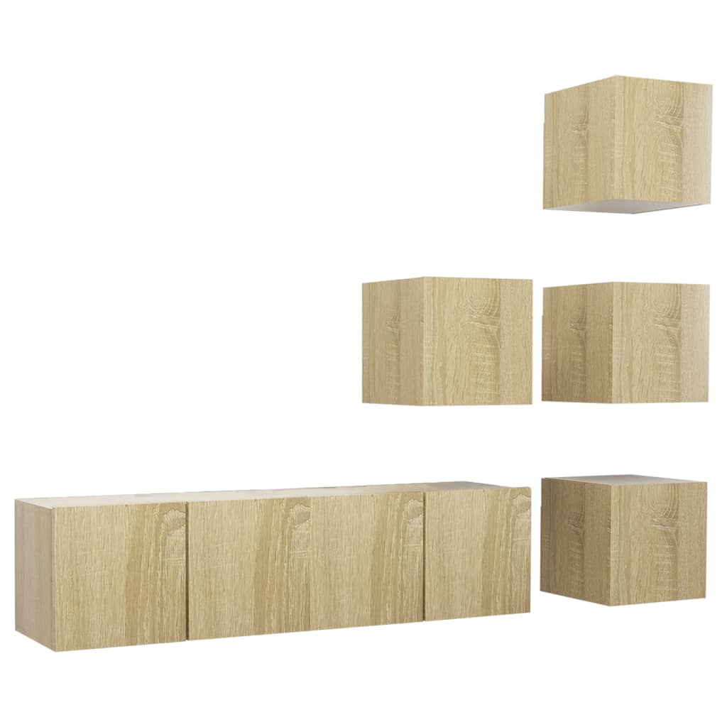 Ensemble de meubles TV 6 pcs Chêne sonoma Bois d'ingénierie - XIOS