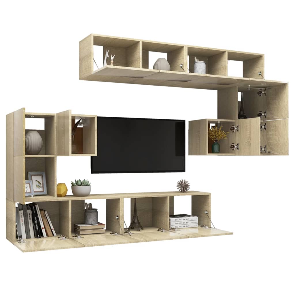 Ensemble de meubles TV 8 pcs Chêne sonoma Bois d'ingénierie - XIOS