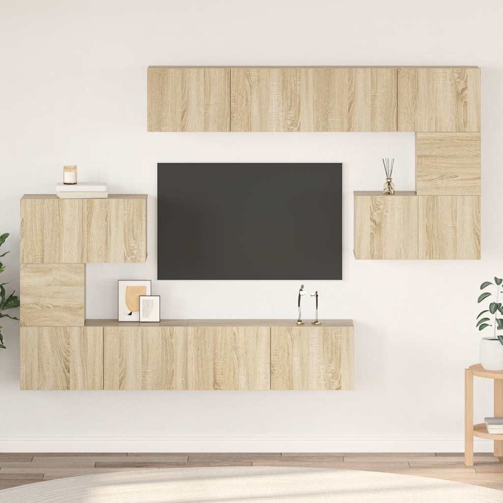Ensemble de meubles TV 8 pcs Chêne sonoma Bois d'ingénierie - XIOS