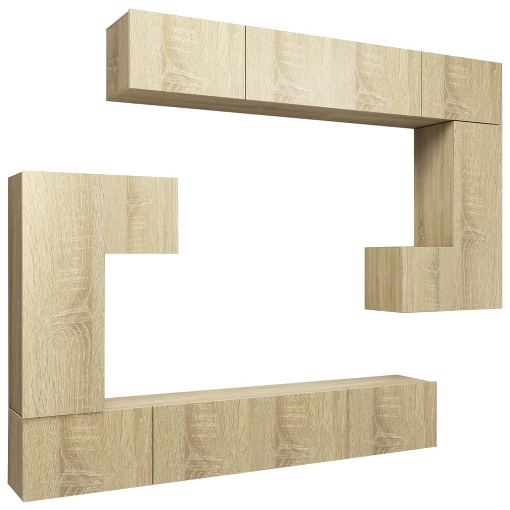Ensemble de meubles TV 8 pcs Chêne sonoma Bois d'ingénierie - XIOS